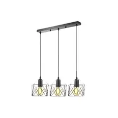 IMPORTCLICK - Lámpara 3 En 1 Colgante Industrial E26 E27 40 Cm Negro