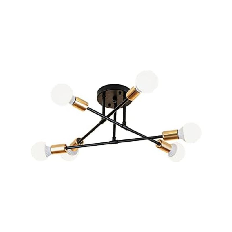 IMPORTCLICK - Lámpara Techo Colgante Iluminación 6 Focos E27 - Negro