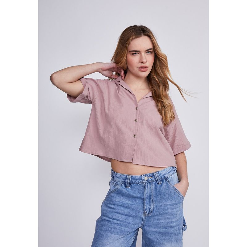SIOUX - Blusa Mujer Rosado Con Botones Sioux
