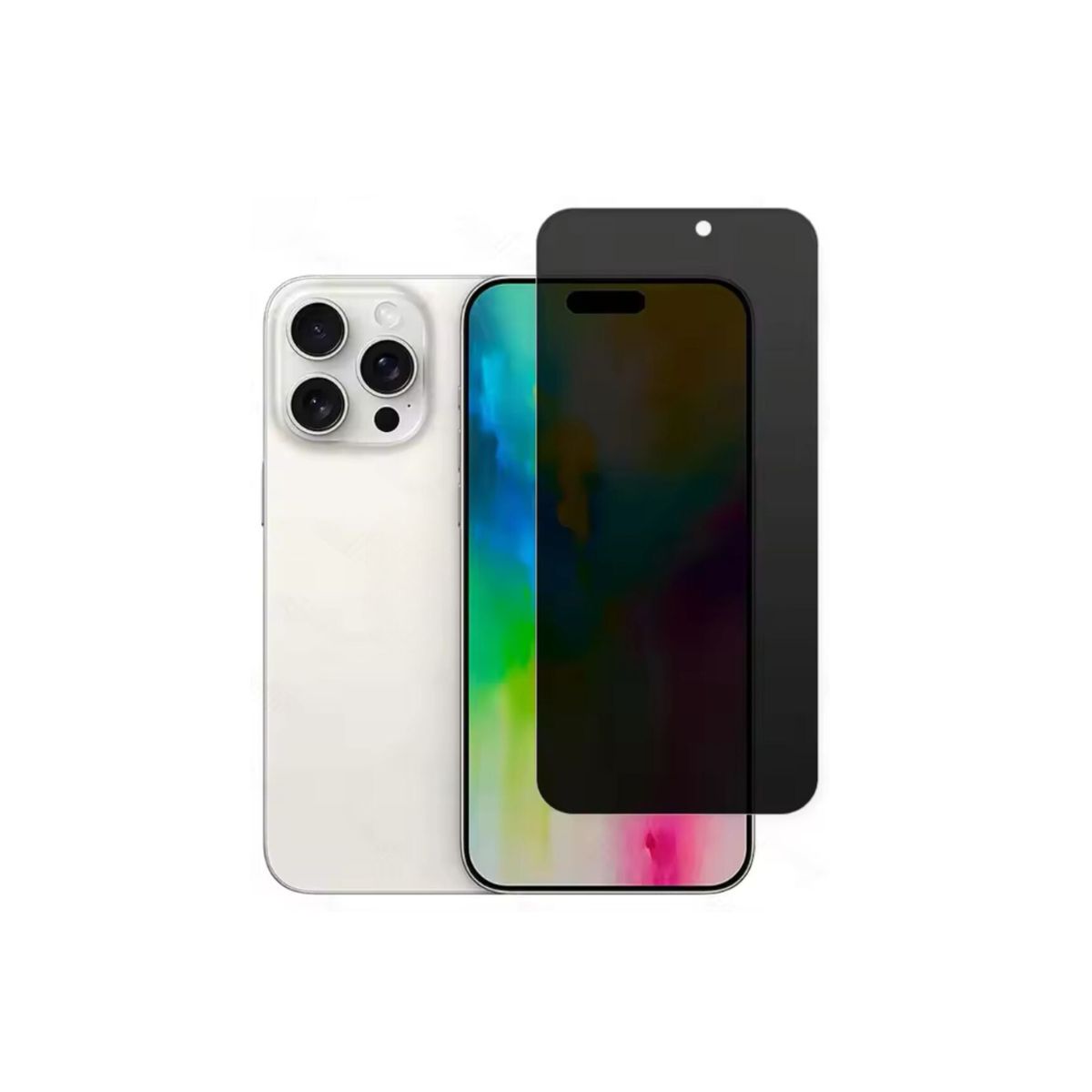 GENERICO - Lamina Mica Vidrio Completa Anti-Espías Para iPhone 16 Pro