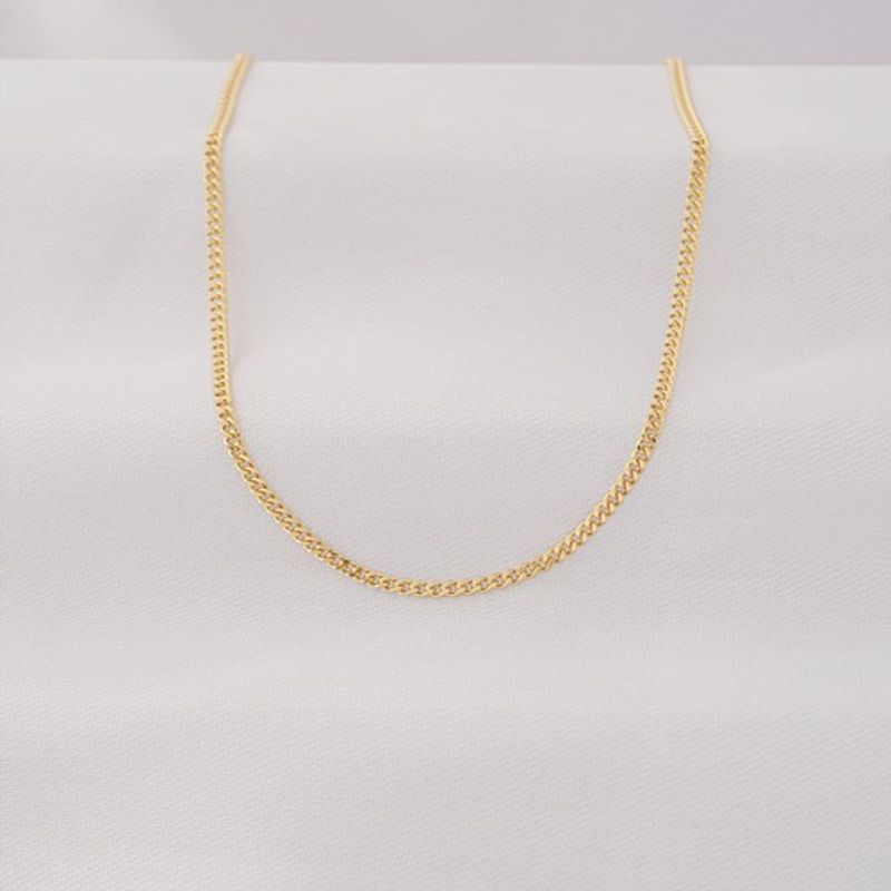 GENERICO - Cadena Cubana Semi delgada Oro Laminado 18k