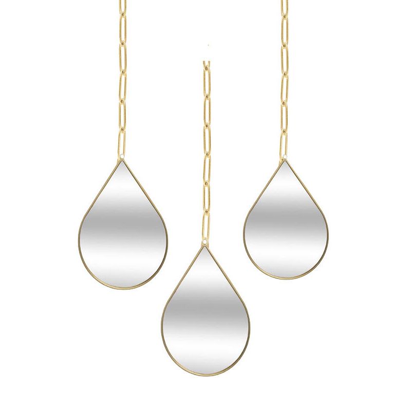 VGO - Set de 3 espejos dorados gotas Vgo