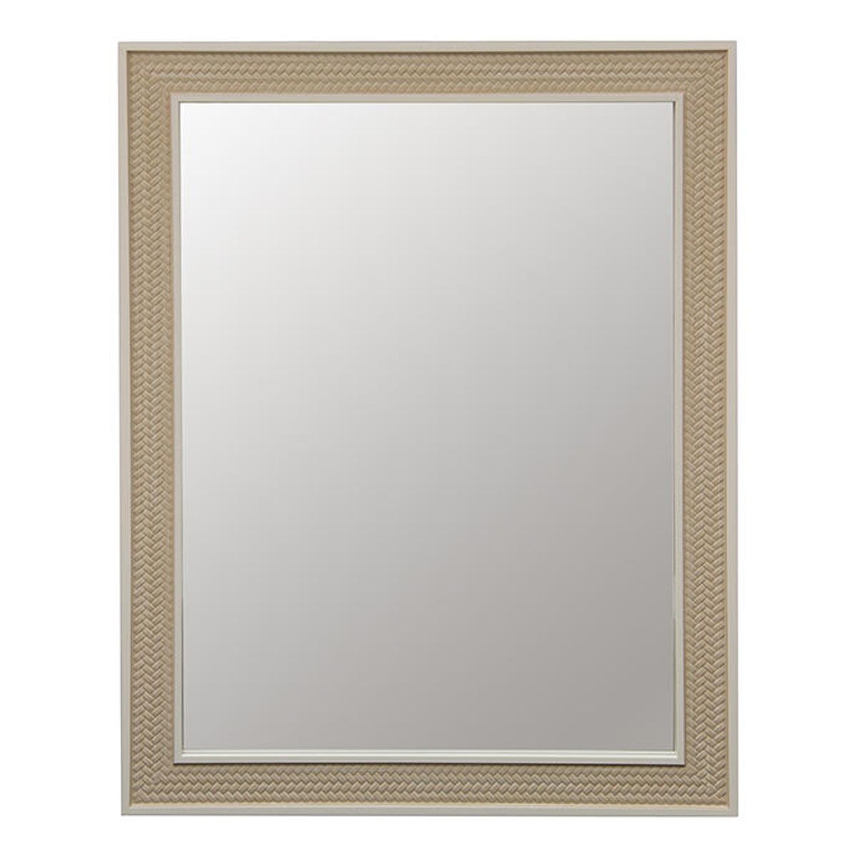VGO - Espejo Marco Tipo Tejido 30X90 Cm Madera Vgo