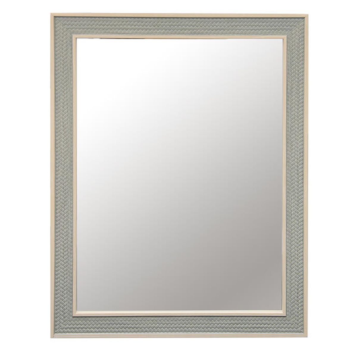 VGO - Espejo Marco Tipo Tejido 60X80 Cm Verde Vgo