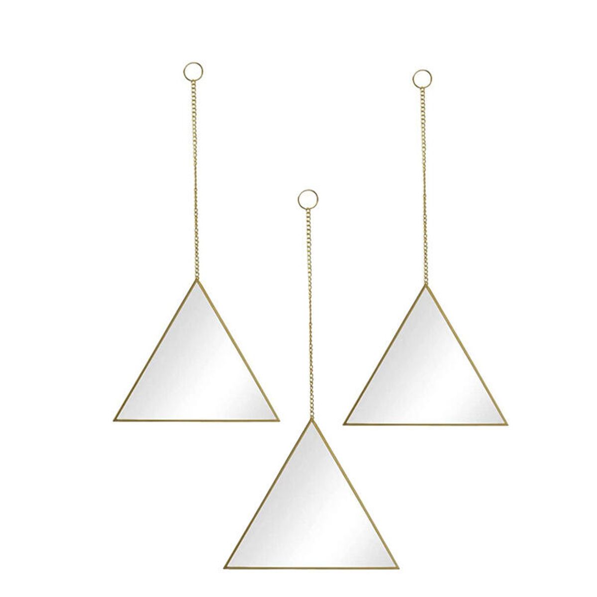 VGO - Set de 3 espejos dorados triangulo Vgo
