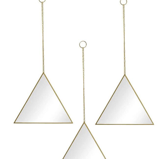 VGO - Set de 3 espejos dorados triangulo Vgo