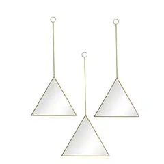 VGO - Set de 3 espejos dorados triangulo