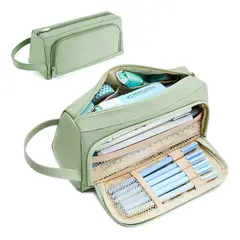 ATURE - Estuche Organizador Lápiz Gran Capacidad Tela Oxford Verde