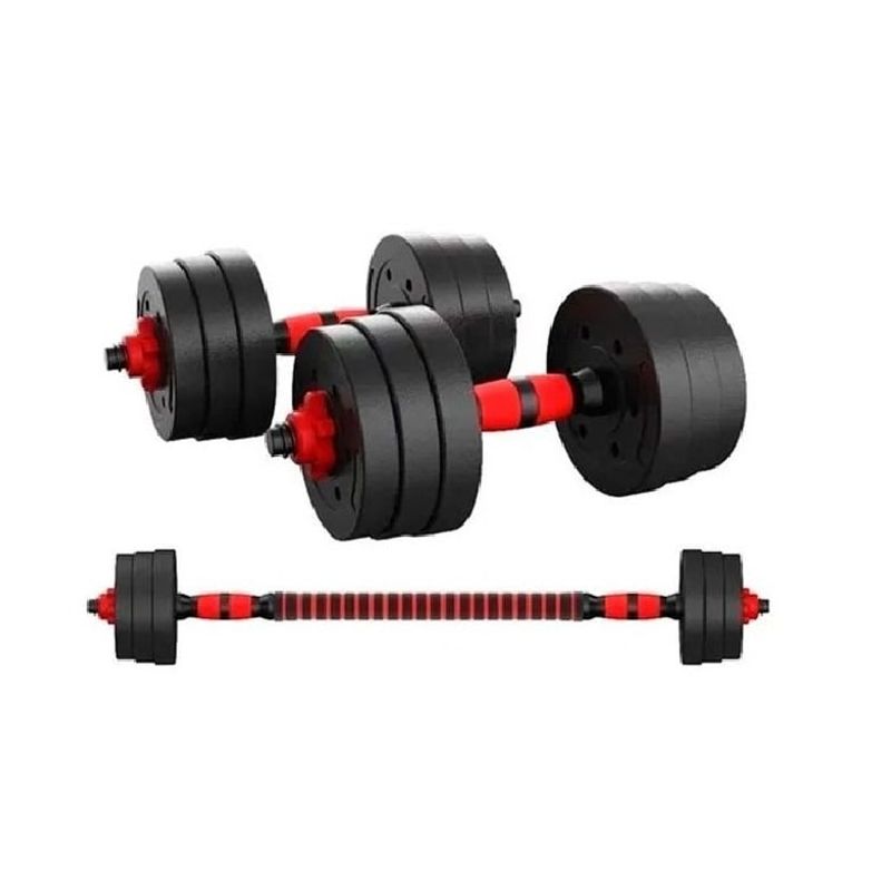 GENERICO - Set Mancuernas Y Barra Unibles 15kg Fitness Pesas Ajustables