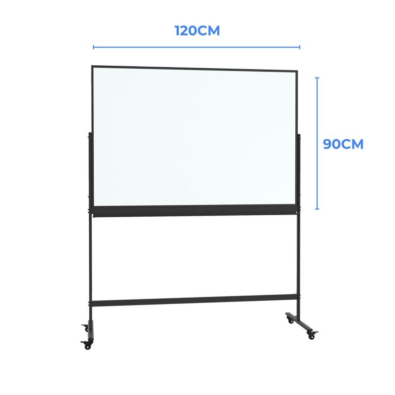 IGPRO - Pizarra Glass Pro Vidrio Transparente Móvil Doble Cara Negro De 90x120cm