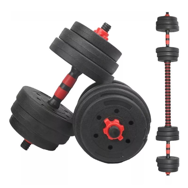 GENERICO - Set 2 De Mancuernas Ajustable De 10kg Con Unión Extensor