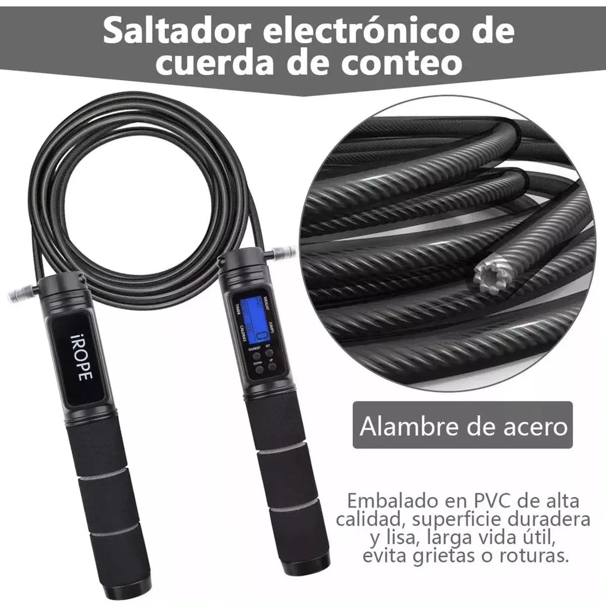 SHOP EHOME BAG - Cuerda De Saltar Inalámbrica Con Contador Pantalla Digital