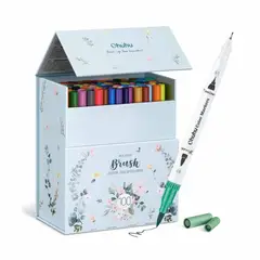 OHUHU - MAUI 100 MARCADORES A BASE DE AGUA,(ESTUCHE VERDE) PINCEL&FINELINER
