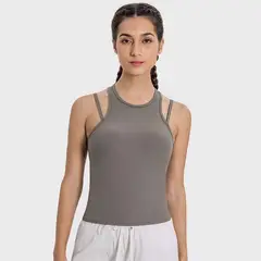 GSON - Chaleco deportivo femenino de yoga Negro