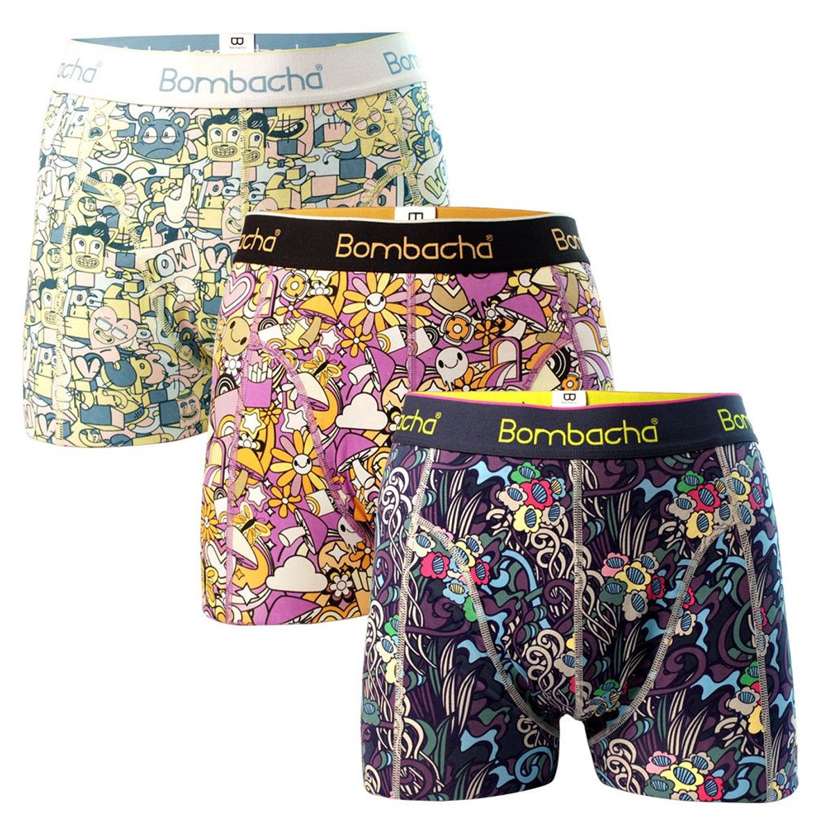 BOMBACHA - 3 pack Bóxer diseños algodón