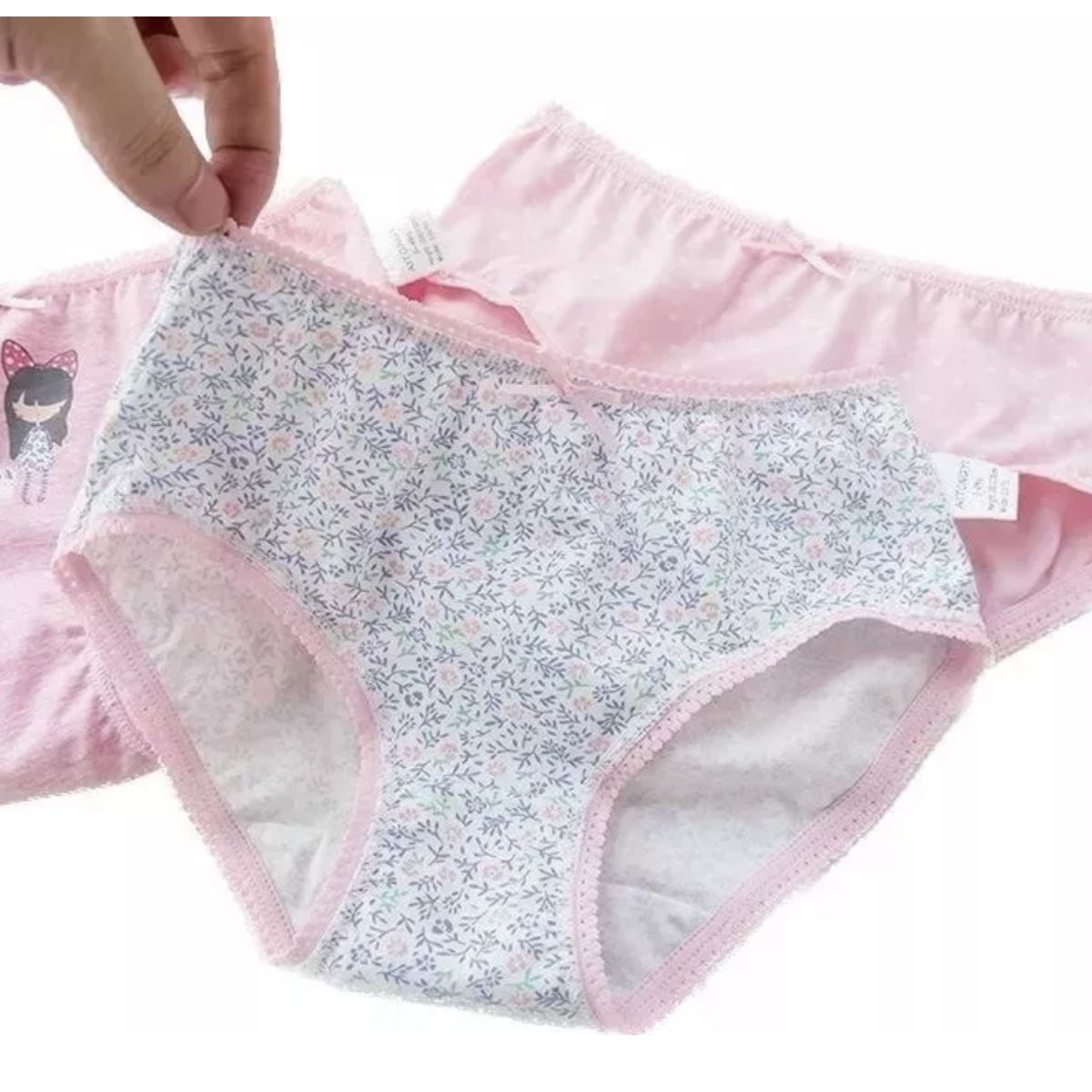 IDEAL FEMIDOM - Pack de 12 Calzones de Algodón Estampados para Niñas - 100% Algodón