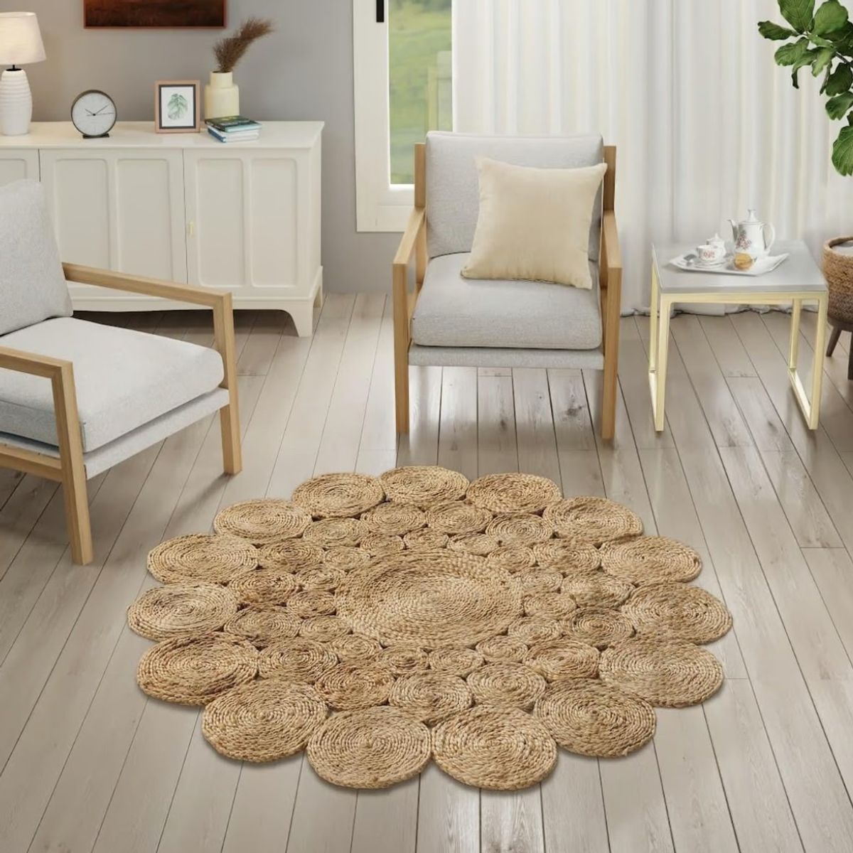 GENERICO - Alfombra Circular Bordes Redondos 120cm Taller Sin Fronteras