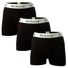 BOMBACHA - 3 pack Bóxer clásico negro algodón.-