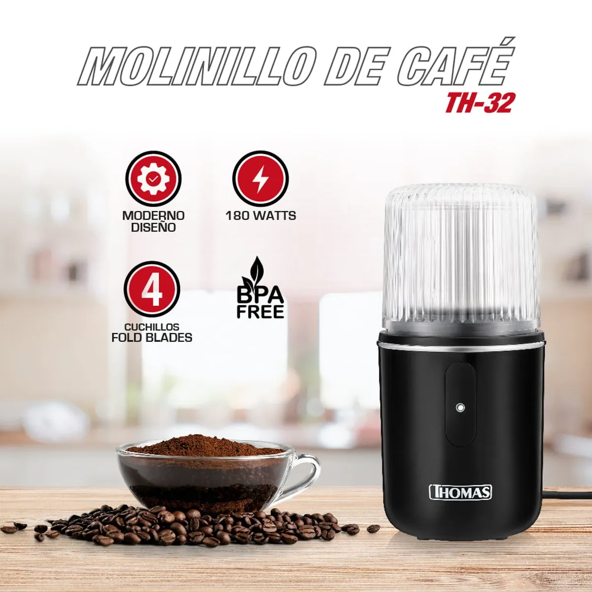 THOMAS - Molinillo Eléctrico de Café TH-32