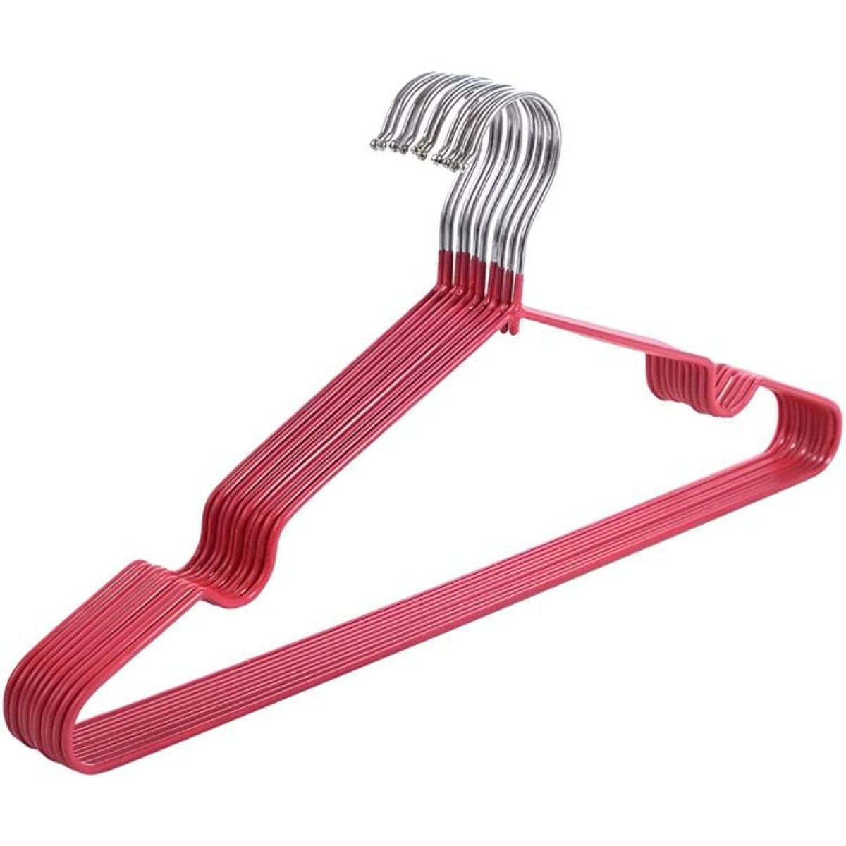 CRUSEC - Ganchos Colgador Ropa Metálicos 50 Unidades - Rojo