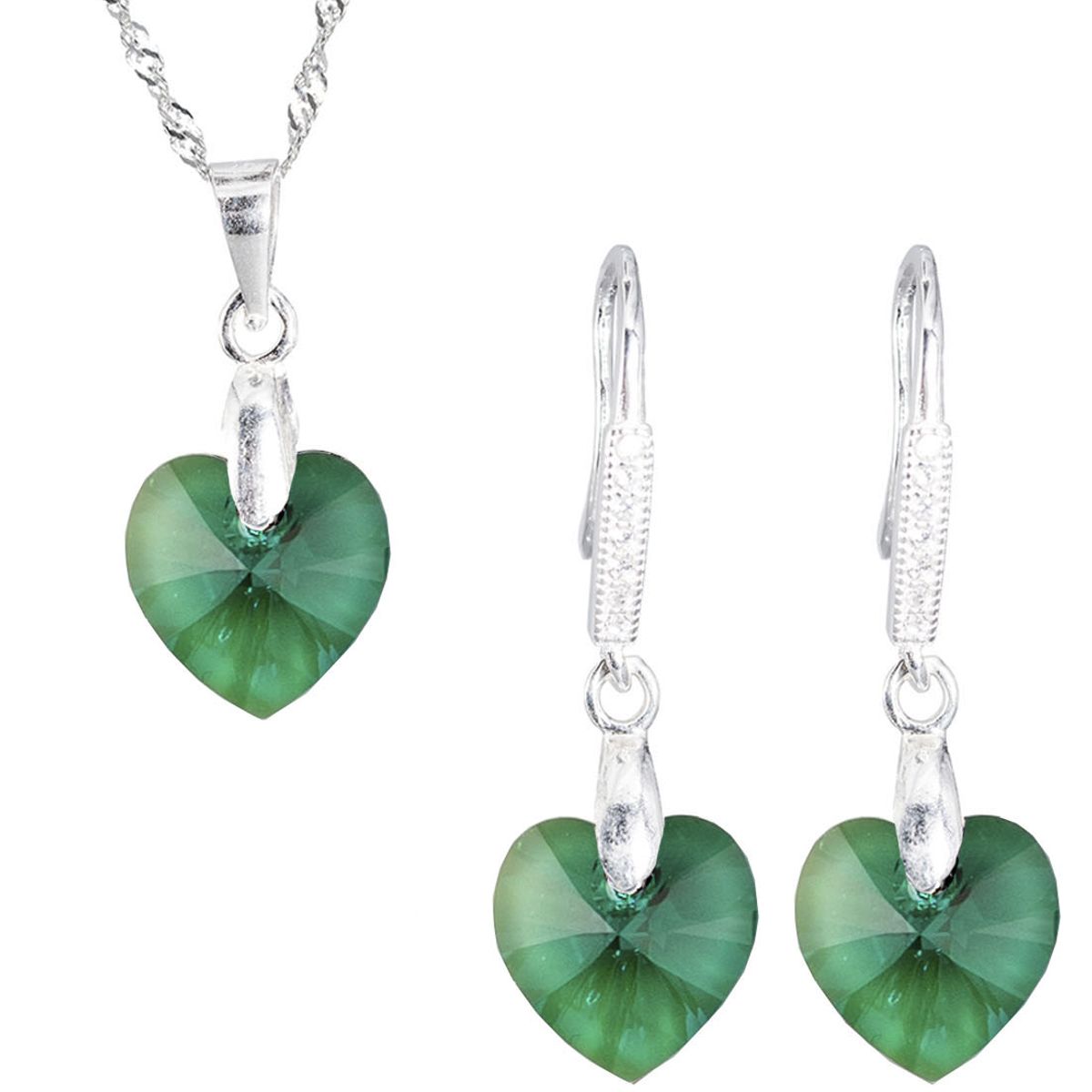 JOYAS MONTERO - Conjunto Romance Plata 925 creado con cristales de Swarovski® Emerald