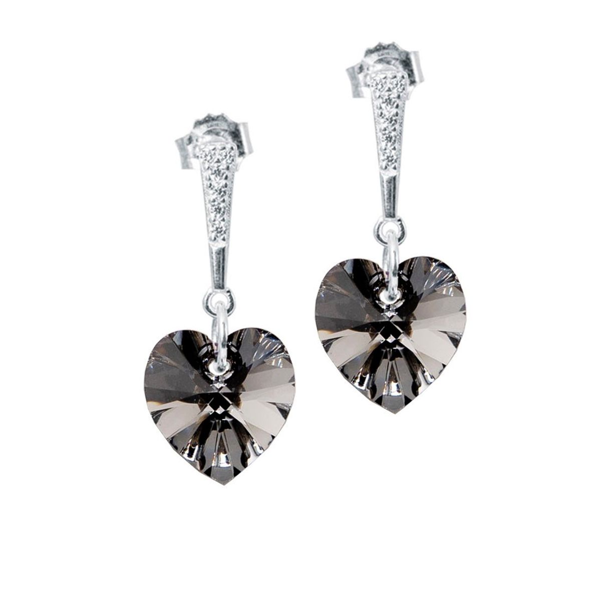 JOYAS MONTERO - Aros Romance Plata 925 creado con cristales de Swarovski® Silver Night