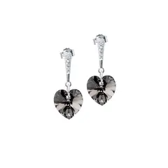 JOYAS MONTERO - Aros Romance Cristales Genuinos Silver Night