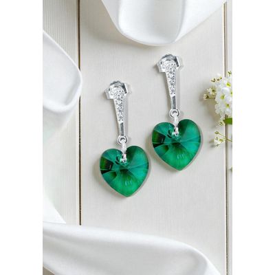 Imagen 2 del producto Aros Romance Plata 925 creado con cristales de Swarovski® Emerald