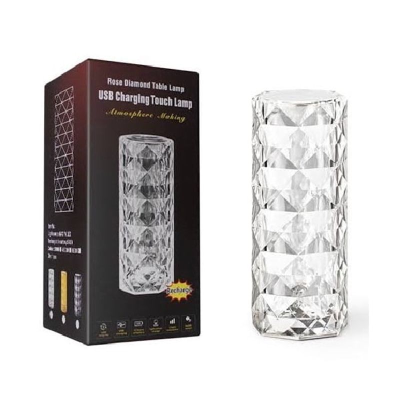 GENERICO - Lámpara De Mesa Rose Diamond Rgb Touch Control Remoto Usb