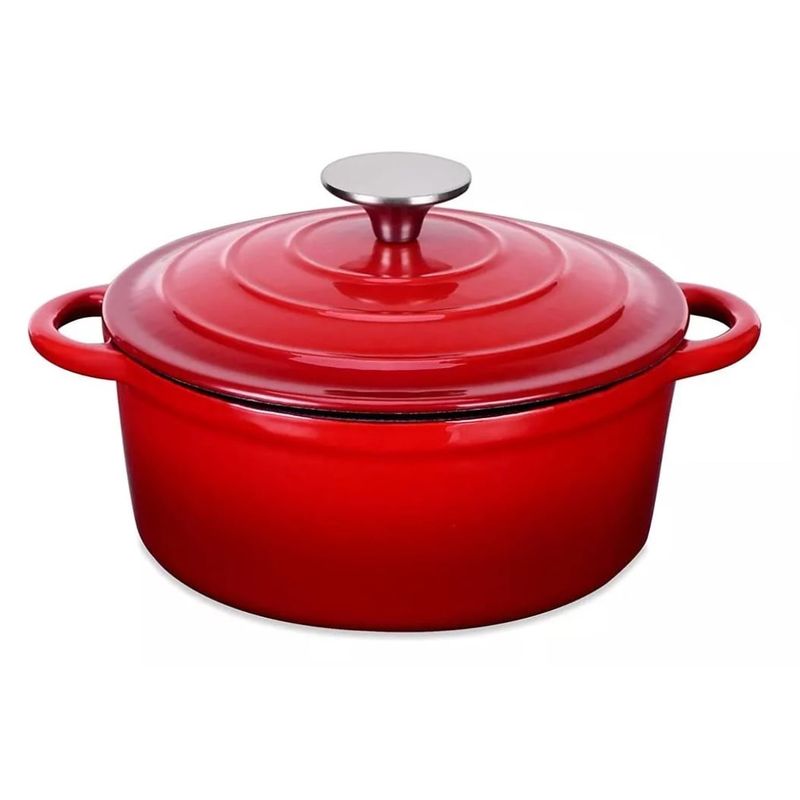 GENERICO - Olla Hierro Redonda Roja 315x25x12 Cm