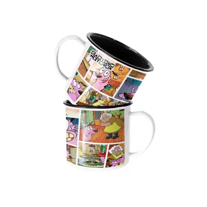 GENERICO - Taza Enlozada Lechera Cartoon Network Coraje Perro Valiente
