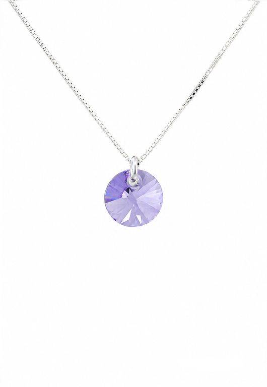 Collar Punto De Luz Plata 925 creado con cristales de Swarovski Violet Violeta TALLA UNICA