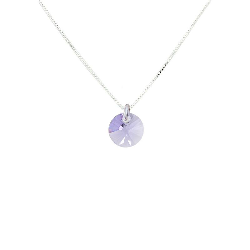 JOYAS MONTERO - Collar Punto De Luz Plata Italiana 925 y Cristal Genuino Violet