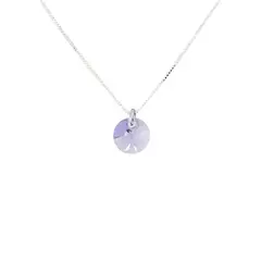 JOYAS MONTERO - Collar Punto De Luz Plata Italiana 925 y Cristal Genuino Violet