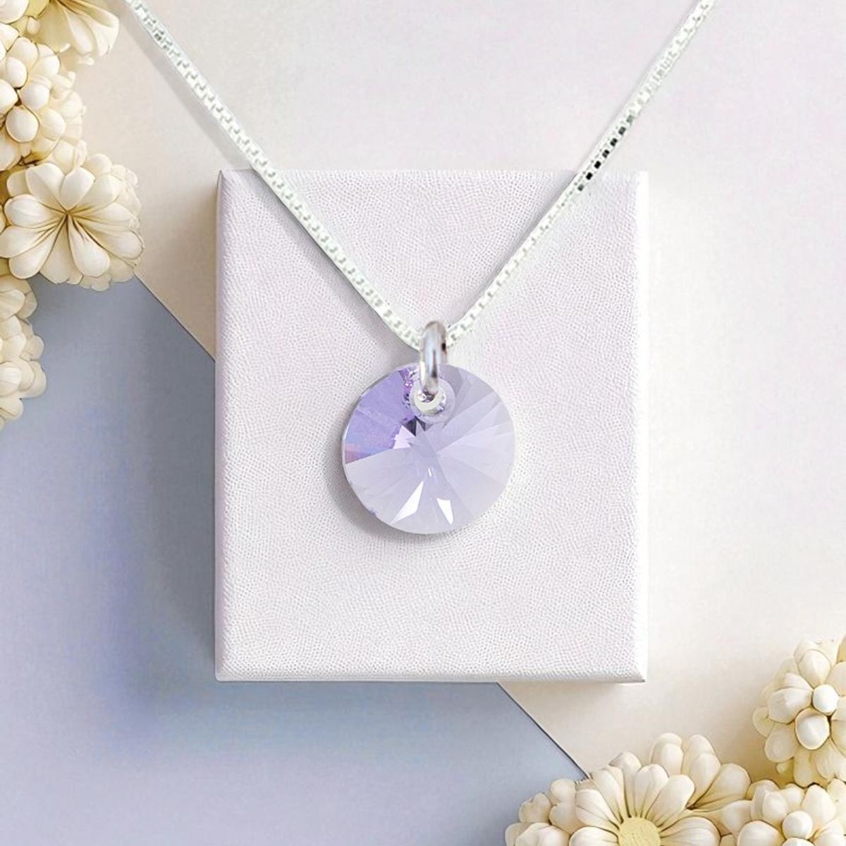 JOYAS MONTERO - Collar Punto De Luz Plata 925 creado con cristales de Swarovski® Violet