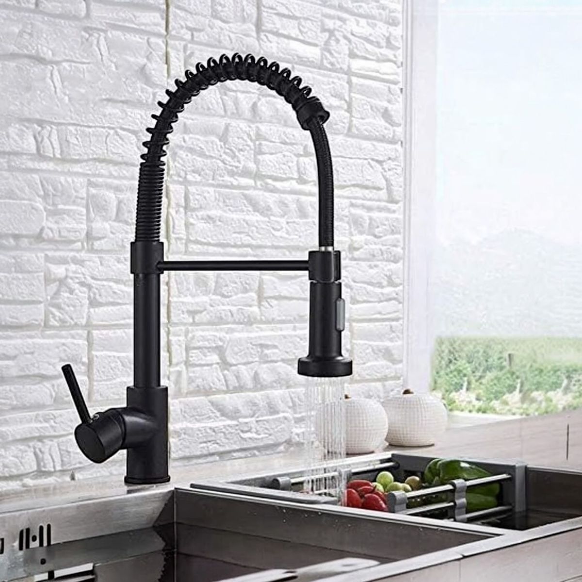 ALDAY - Llave Monomando Profesional De Lujo Color Negro Mate