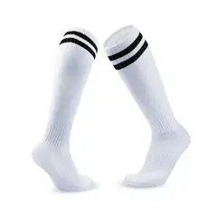 GENERICO - Calcetines Futbol Pack 10x Calidad A - Blanco Rayas Negras