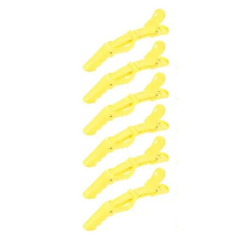 GENERICO - Pinzas De Cabello Tipo Cocodrilo X5 Amarillo