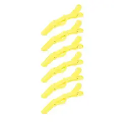 GENERICO - Pinzas De Cabello Tipo Cocodrilo X5 Amarillo