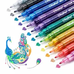 OHUHU - Marcadores Glitter Metálicos Con Purpurina