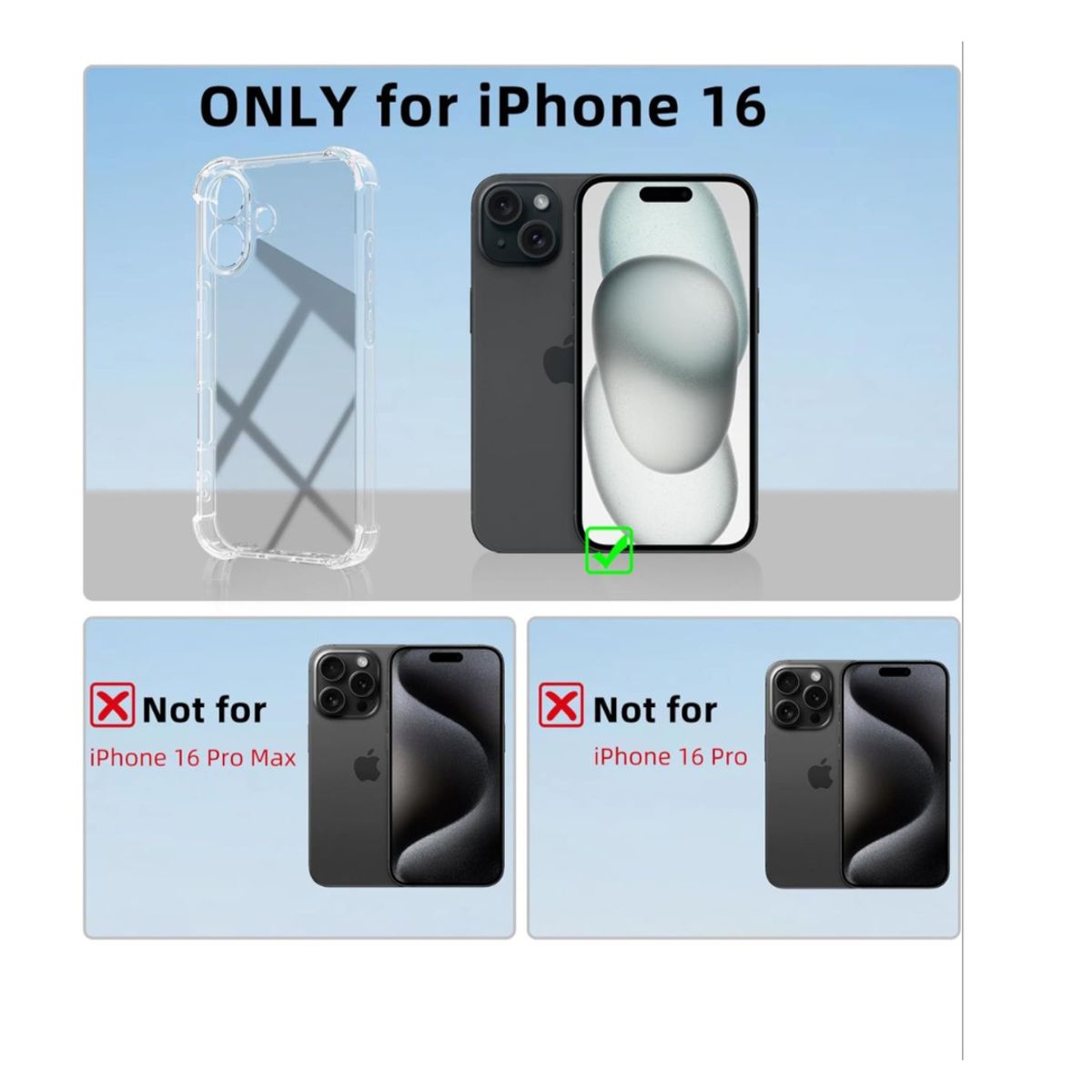 GENERICO - Carcasas Transparente Reforzada Para iPhone 16
