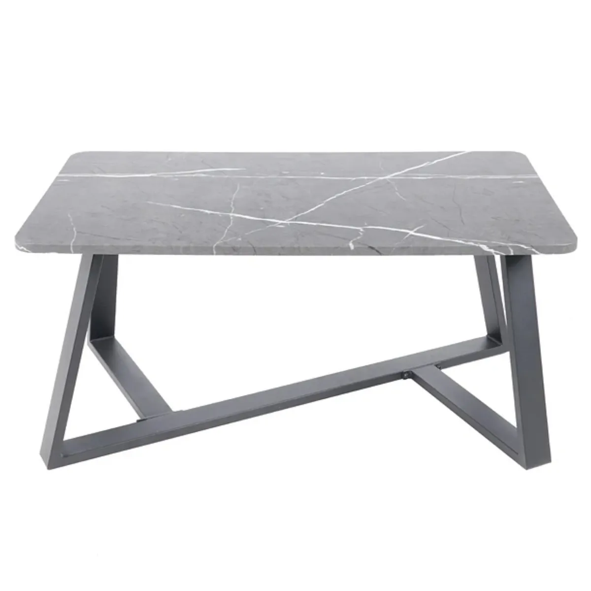 GENERICO - Mesa de Centro Rectangular Gris 100x50 Mdf Marmol