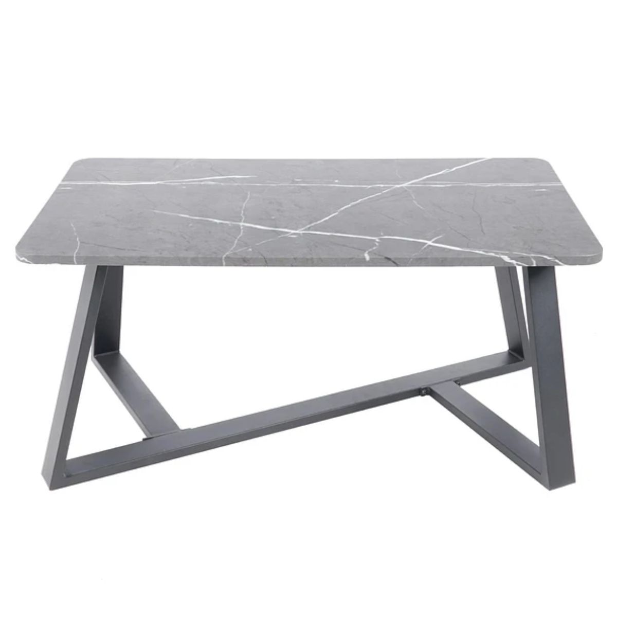 GENERICO - Mesa de Centro Rectangular Gris 100x50 Mdf Marmol