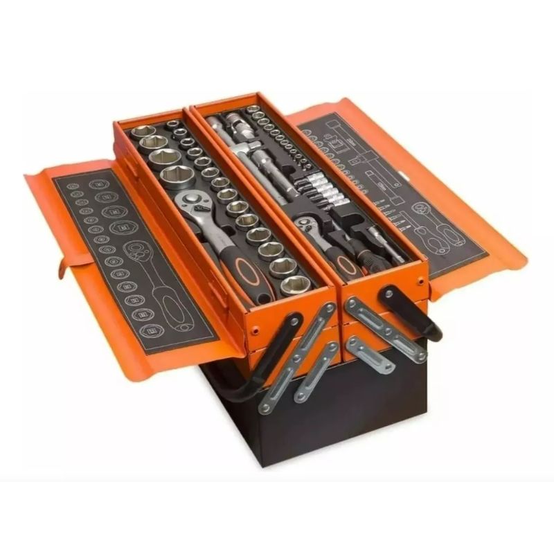 GENERICO - Caja Herramientas 85 Piezas 3 Niveles Plegable Metal85pcs