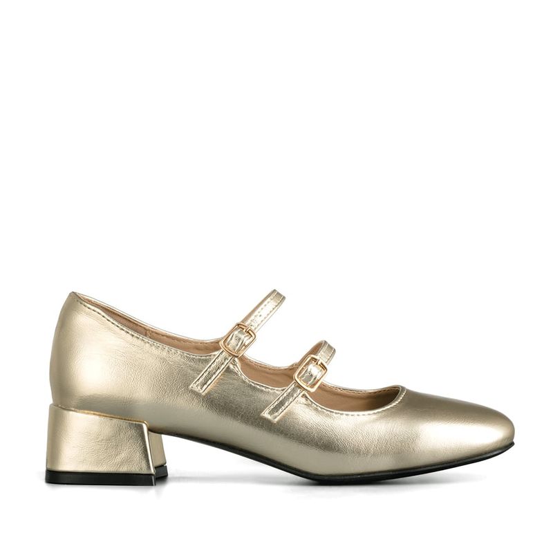 WEIDE - Zapatos Mary Jane Charol  Dorado Taco Mujer Weide YL66
