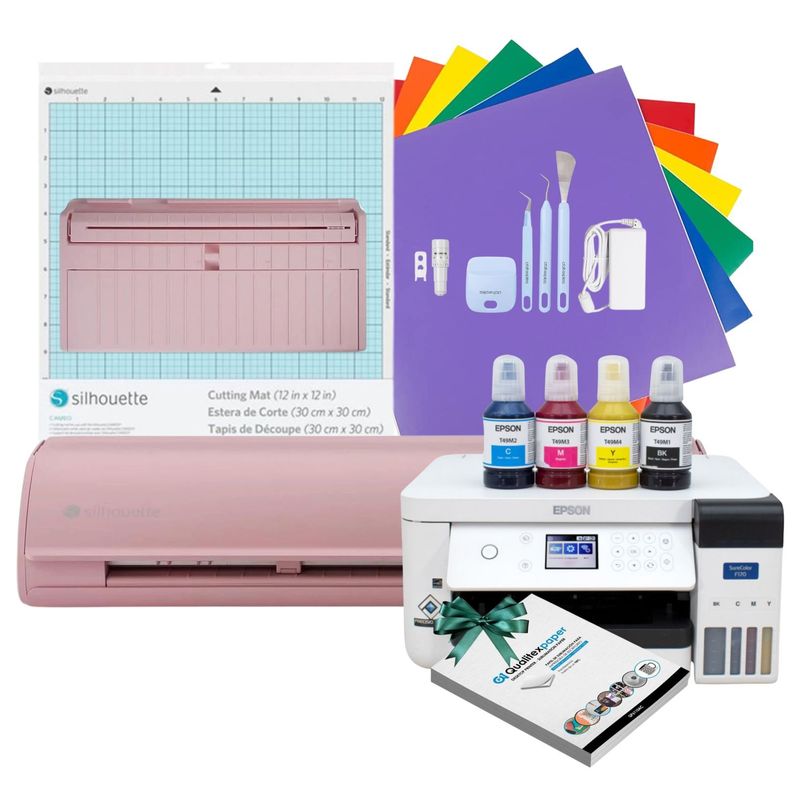 SILHOUETTE - KIT CAMEO 5 ROSADA + IMPRESORA SUBLIMACION F170