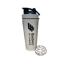BASKO FITNESS - Shaker Acero Inoxidable BLANCO