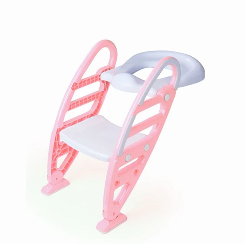 KIDSCOOL - ASIENTO ENTRENADOR PARA WC ROSADO CON ESCALERA