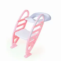 KIDSCOOL - ASIENTO ENTRENADOR PARA WC ROSADO CON ESCALERA