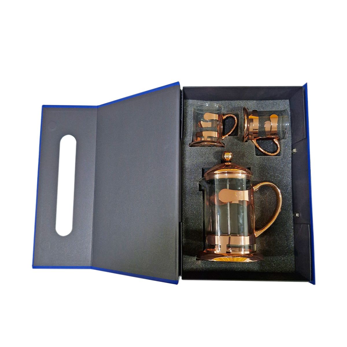 PERFECT CLASS - Set Prensa Francesa + 2 Tazas De Café Cobrizado - Perfect Class